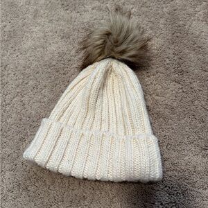 Adult Cream Knit Pom Pom Beanie - H&M